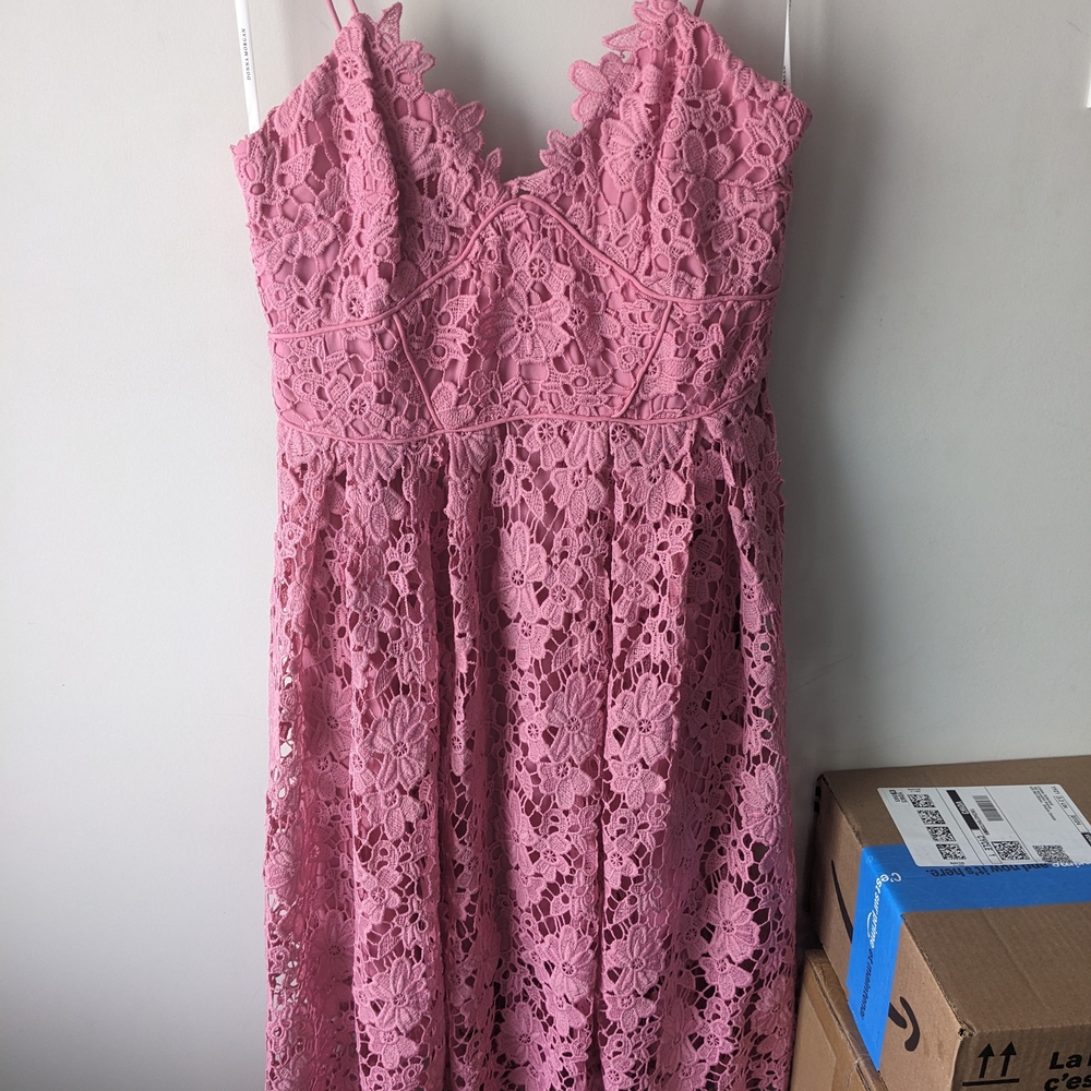 Donna Morgan Pink Floral Lace Dress